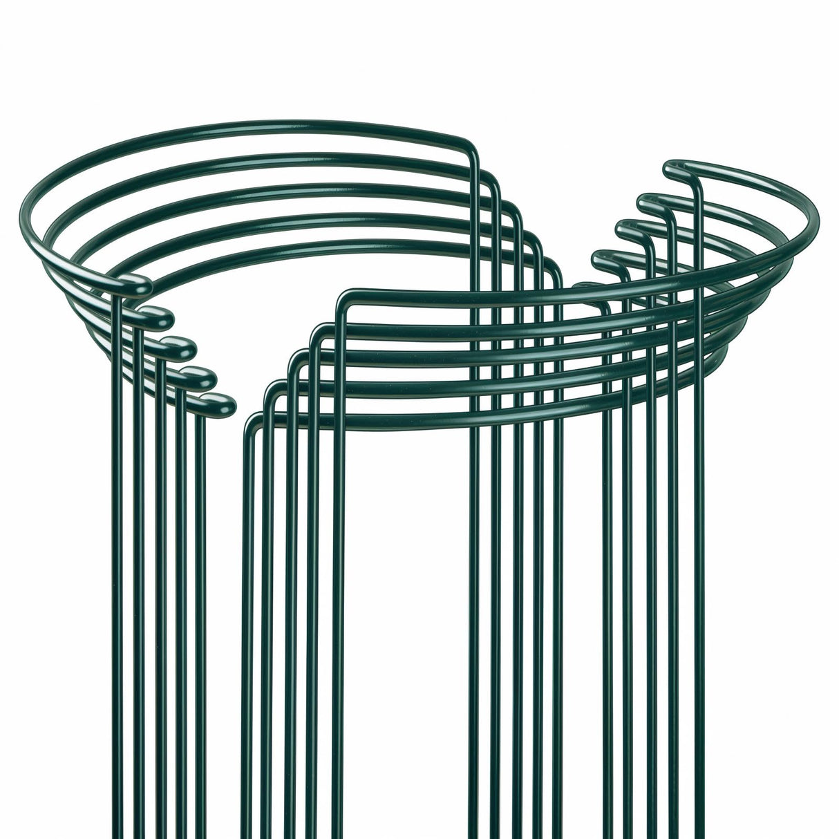 10-Pack Heavy-Duty Plant Support Stakes, Garden Sage 10" W x 16" H Half-Round Rust-Resistant Metal Garden Border & Climbing Plant Cage, Sturdy Ring Stake for Indoor/Outdoor Flowers, Vines, Vegetables
