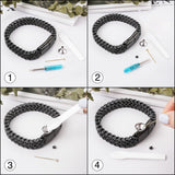 Abooxiu Urn Bracelet for Human Ashes - Stainless Steel Cremation Jewelry Keepsake Memorial Ash Holder for Men & Women - Black