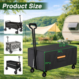 EVRBUL Outdoor Folding Wagon Cover, 38" L x 22" W x 20" H Heavy Duty 420D Waterproof Garden Cart Cover for Collapsible Wagon Carts with Portable Pocket Bottom Drawstring Reflective Strip, Cover Only