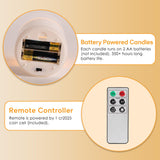 Eywamage Clear Glass Flameless Candles with Remote Timer, Flickering Battery LED Pillar Candles Set of 3