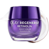 Olay Retinol Night Cream for Women, Anti-Aging Face Moisturizer, Fragrance-Free, Non Greasy - Anti-Wrinkle, Smooth Fine Lines, Hydrating Skin Care - Triple Collagen Cream, Peptide, Niacinamide, 1.7oz