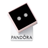 PANDORA Round Sparkle Stud Earrings - Classic Earrings for Women - Great Gift for Women - Made with Sterling Silver & Cubic Zirconia, With Gift Box
