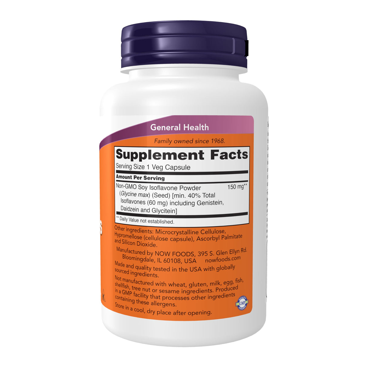 NOW Foods Supplements, Soy Isoflavones, 60 mg (Plant Compounds Particularly Concentrated in Soybeans, like Genistein, Daidzein and Glycitein), 120 Veg Capsules