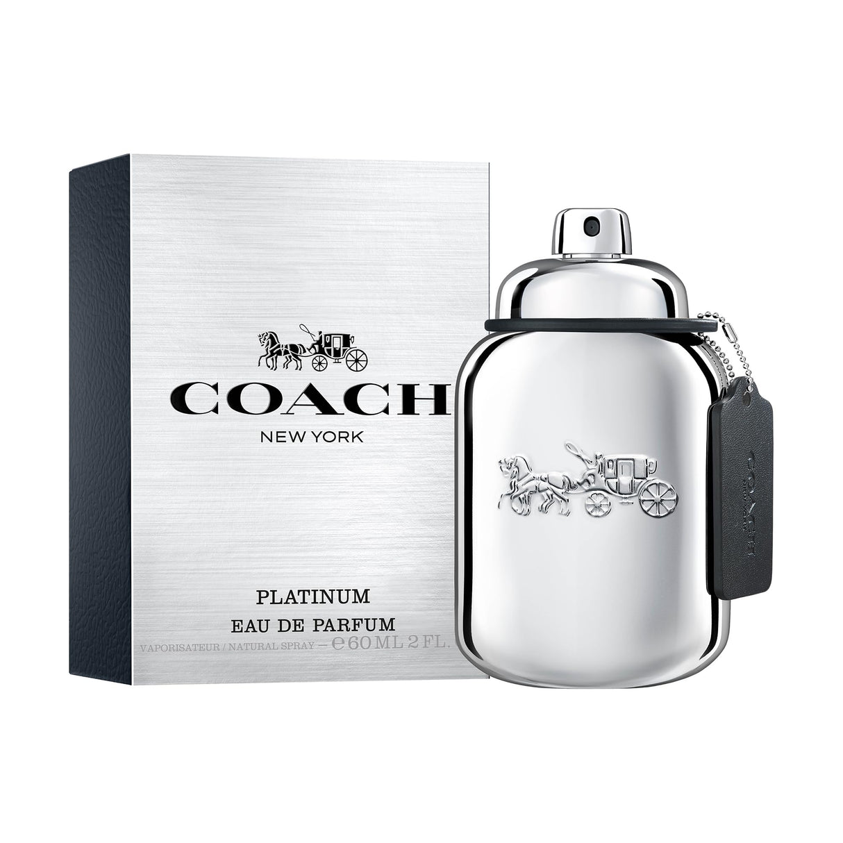 Coach Platinum Eau de Parfum - Long Lasting Fragrance with notes of Pineapple, Clary Sage & Vanilla Leather - Woody & Spicy - 2.0 fl. oz.