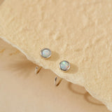 Huggie Hoop Earring 925 Sterling Silver Synthetic White Opal Earrings for Women Open Hoop & Half Hoop Earrings Tiny Hug Hoops