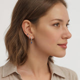3 Pairs 925 Sterling Silver Colored CZ Hoop Earrings Set for Women