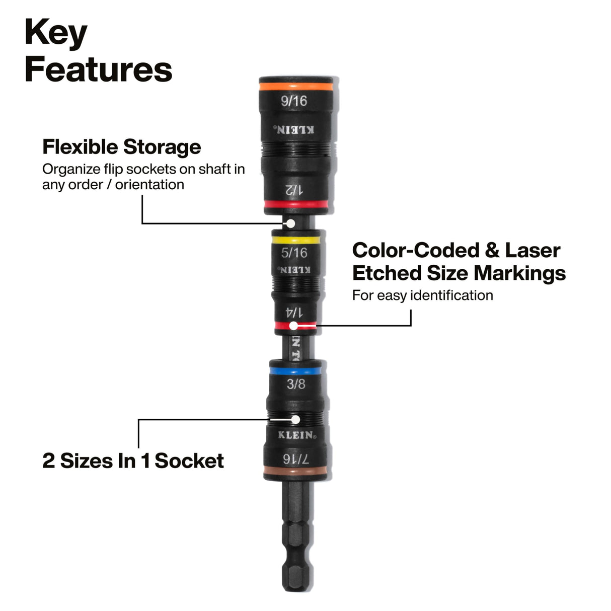 Klein Tools 32303HD Impact Driver Set, 20-in-1 SAE Impact Rated Sockets and Screwdriver Tool with Phillips, Slotted, Square and Torx Tips