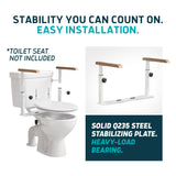 Lunderg Toilet Safety Rails for Seniors - Easy Installation & Super Sturdy Grab Bars Arms - Non-Bulky & Elegant Handicap Toilet Safety Frame - Seat Handles for Elderly, Disabled or Mobility Issues