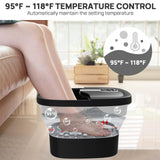 HOSPAN Collapsible Foot Spa Electric Rotary Massage, Foot Bath with Heat, Bubble, Remote, and 24 Motorized Shiatsu Massage Balls. Pedicure Foot Spa for Feet Stress Relief - FS02A