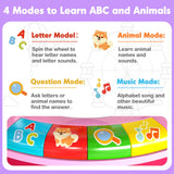 Toys for 1 2 3 Years Old Boys Girls, Musical Spin & Sing Alphabet Zoo with Lights & Sounds, Learning Educational Toys for Toddler 1-3, Christmas Birthday Gifts for Baby Kids Age 6-9-12-18 Months