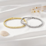 Yoosteel 14K-Gold-Plated Bezel Tennis Bracelet for Women,6.5 In CZ Bracelet