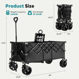 OLIXIS Collapsible Wagon Cart, Heavy Duty Wagon Cart Foldable with Wheels