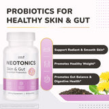 Neotonics Skin and Gut Gummies - 100% Natural Probiotic Gummies, Chewable Probiotics for Digestive Health & Skin Health, Daily Probiotics for Women & Men - Apple Flavor, 30 Gummies, 1 Month Supply