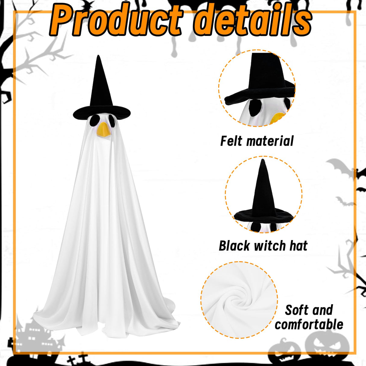 JcHrmers 3 Sets Porch Goose Outfits Halloween Thanksgiving Christmas Goose Outfit Lawn Porch Goose Clothes Fits 23" Cement Plastic Goose Statue for Outdoor Garden Yard Patio Statue Art Decor