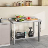 YITAHOME 48" x 24" Stainless Steel Table for Prep & Work with Backsplash, NSF Commercial Heavy Duty Table with Undershelf for Home Kitchen Restaurant Garage Warehouse