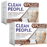 The Clean People Fabric Softener Sheets - Dryer Sheets - Softens & Removes Static Cling - Vegan Laundry Softener, Essential Oils - Sweet Petals & Vanilla 240 Pack
