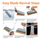 Amazon Basics Whetstone Knife Sharpening Stone Set, Double-sided 400/1000 and 3000/8000 Grit Stones, Flattening Stone with Angle Guide, Non-Slip Bamboo Base, 3 Count, Black & Grey