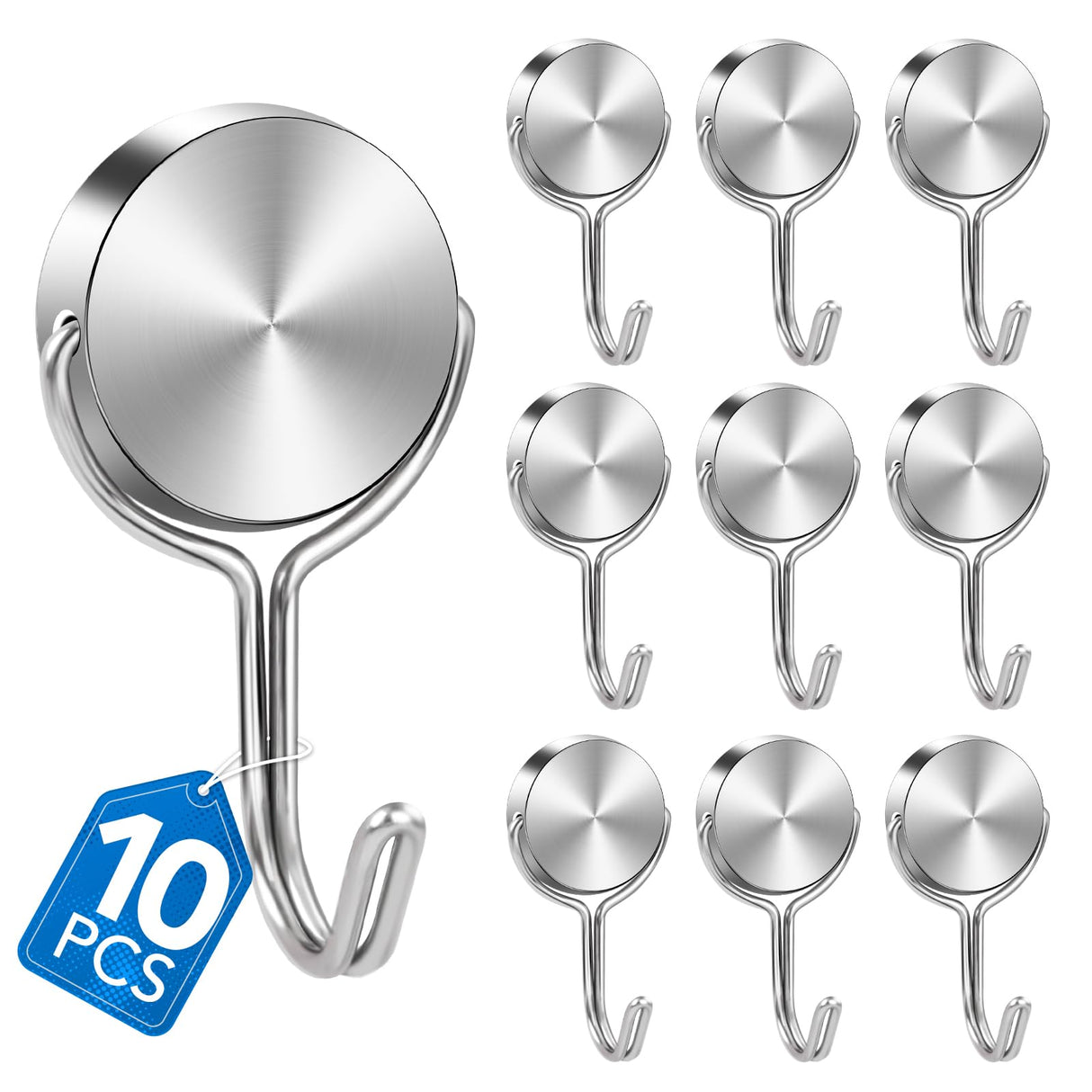 LOVIMAG Magnetic Hooks for Cruise Cabins, 60Lbs Swivel Magnetic Hooks Heavy Duty Cruise Ship Essentials Locker Accessories, Magnets with Hooks for Refrigerator, Wreath Hook, Metal Door Decor -10 Pack