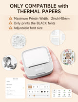 iDPRT Mini Sticker Printer Sticker, Thermal Maker Machine with 1 Roll Paper