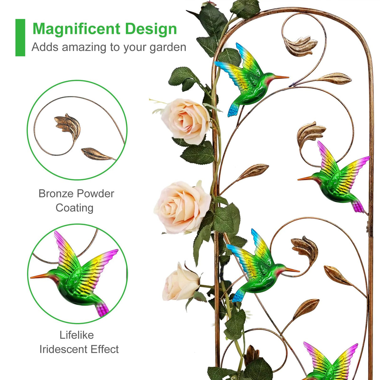 2 Pack Metal Garden Trellis for Climbing Plants