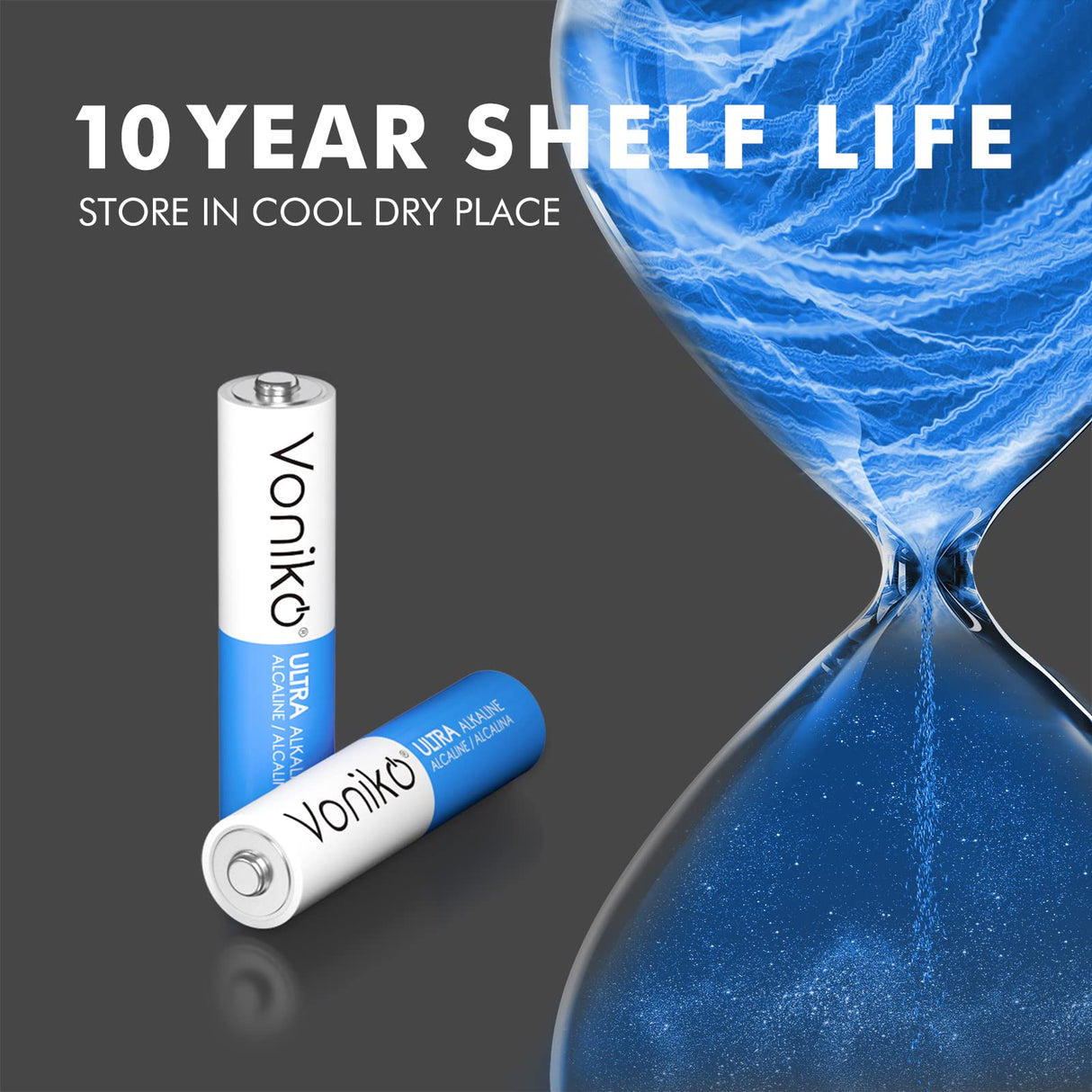 Voniko - Premium Grade AAA Batteries -200 Pack - Alkaline Triple A Battery - Ultra Long-Lasting, Leakproof 1.5v Batteries - 10-Year Shelf Life