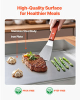 VEVOR Commercial Electric Griddle, 21.06 x 11.81 inch, 3200W, 122-570°F Adjustable Temp Control, Stainless Steel Body, Full Flat, with 2 Spatulas, 2 Brushes, and 4 Foot Pads, for Steak, Pancake