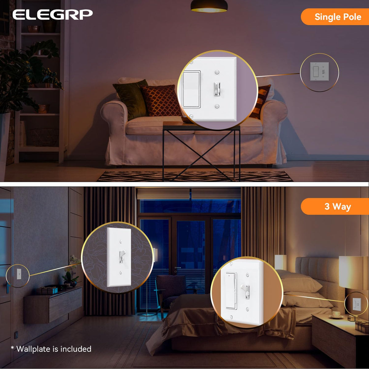 ELEGRP Digital Toggle Dimmer Switch for Dimmable LED, CFL and Incandes ...