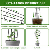 2 Pack 30 Inch Taller Plant Trellis for Potted Climbing Plants Indoor,Expandable Metal Garden Trellis for Climbing Plants,Flowers Vine Ivy, Sturdy Houseplant Support for Potted Plants with Ties