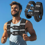 Zikopomi Weighted Vest with Two Adjustment Straps for Men Women, 8lbs/12lbs/16lbs/20lbs Weight Vest with Reflective Stripes for Workout, Strength Training, Running, Fitness, Muscle Building, Weight Loss+1