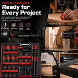 RLVKEAZ 88-Piece Impact Driver & Magnetic Screwdriver Bit Set, S2 Steel Security Torx Hex Phillips Square Triangle Slotted Bits, Mini Ratchet Wrench, Magnetic Bit Holders & Nut Driver, 1/4'' Hex Shank