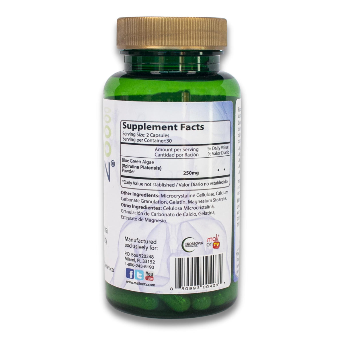 Bioxtron Natural Stem Cell Supplement Capsules - Blue Green Algae and Spirulina - Supports Energy, Joint, Muscle, Immune Health - Stem Cell Regenerator - 60 Capsules (30 Servings)