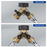 Vancoco Garden Hose Splitter - 2 Way Hose Splitte rwith On/Off Valves, 3/4 inch Garden Hose Connector and Y Splitter, Adapter for Garden Tap, Outdoor Outlet ＆ Spigot