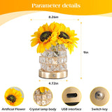 AMWGIMI Sunflowers Flower Lamp,Rechargeable Cordless Touch Table Lamp,3-Colour Infinitely Dimming Small Night Light,Festival Restaurant Bedroom Bar Coffee Shop Birthday Gifts for Women Mom