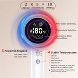 Hair Dryer,Plasma Hair Dryers for Women & Men - 110,000 RPM Professional High-Speed Blow Dryer with 400 Million Plasma, Magnetic Nozzle, HD Display & Cool/Hot Air Modes | Fast Drying & Thermo-Control