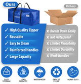 ClearSpace Heavy Duty Moving Bags or Storage Bag – Large Moving Boxes with Backpack Straps, Zippers & Handles – Perfect for Moving, College Dorm, Traveling, Camping, Christmas Decorations, 4 Pack