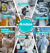 Andes Hazmat Suits, Protective Coveralls with Attached Boots, Heavy Duty Full Body Disposable Painters Suits, Lab Coveralls (25, Small)