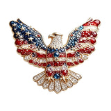 250th Anniversary Enamel Brooch Pin, Red White and Blue Patriotic Brooch, Eagle Design Enamel with Rhinestones Jewelry Gift
