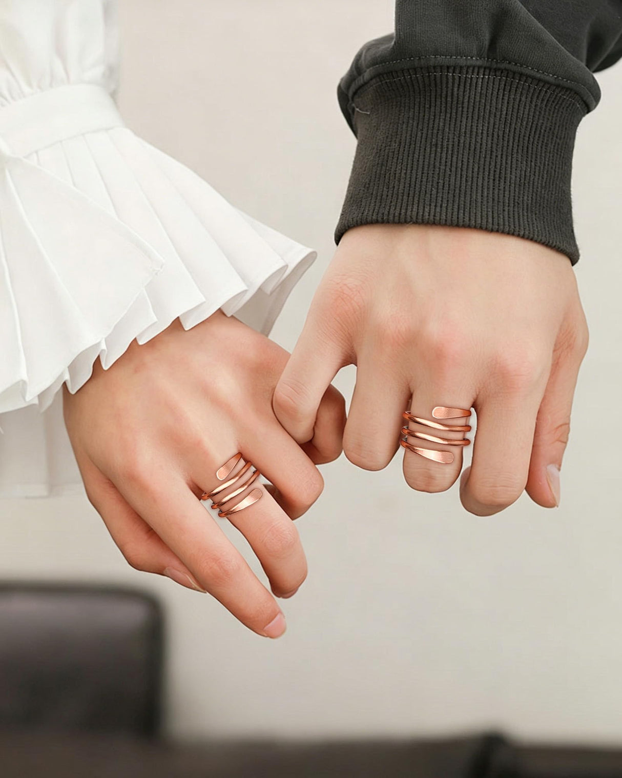 Fashtour 100% Pure Copper Rings for Women & Men, Adjustable Handmade Rings