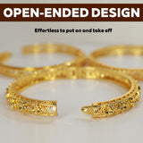 3 Pack 18K Gold Plated Dubai Gold Bangle Bracelet Jewelry Set for Women