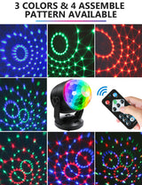 Luditek 2-Pack Portable Sound Activated Party Lights Indoor, Battery Powered/USB Dj Disco Ball Strobe Lights for Car Room, Adults Gifts, New Years Eve Party Supplies 2025 Christmas Decorations