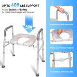 LimLuc Raised Toilet Seat with Handles, Width and Height Adjustable Commode Chair for Toilet with Arms and Widen Seat, Up to 400lbs, Raised Toilet Seat for Seniors, Handicap, Pregnant, Fits Any Toilet