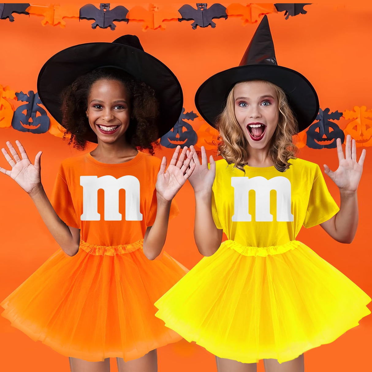 FONYFA Letter M Halloween Costumes T-Shirt Tutu Skirts, Team Group T-Shirt, Funny Costumes for Halloween Christmas Party Costume
