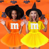 FONYFA Letter M Halloween Costumes T-Shirt Tutu Skirts, Team Group T-Shirt, Funny Costumes for Halloween Christmas Party Costume