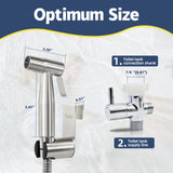 Vayzluiy Handheld Toilet Bidet Sprayer for Toilet-Adjustable Water Pressure Control with Bidet Hose for Feminine Wash, Stainless Steel Brushed Nickel Cloth Diaper for Baby Wash (Stainless Steel, 1)