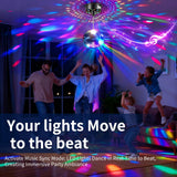Disco Ball Motor with Light, Party Lights with Remote,6-12RPM Adjustable Speed Rotating Disco Motor,for 4''~ 24'' Mirror Ball, DJ Bands KTV Bar Christmas Birthday Wedding Outdoors Party Decor