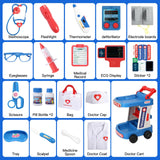 Phobby Doctor Kit for Toddlers 3 4 5, Kids Doctor Cart Play Set with Costume, Stethoscope and Medical Bag, Doctor Toy for Girls Boys Christmas Birthday Gift