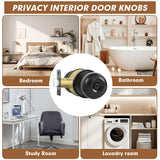 RAZCC Privacy Door Knobs, 10 Pack Matte Black Door Knobs with Lock, Bed and Bath Door Knob Interior Keyless Locksets, Round Door Handles Reversible for Left Right Handed Doors