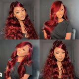 30 Inch Reddish Brown Lace Front Wigs Human Hair 13x6 Body Wave Lace Front Wig 180% Density 33# Lace Frontal Wigs Human Hair Pre Plucked with Baby Hair for Women Auburn Brown Human Hair