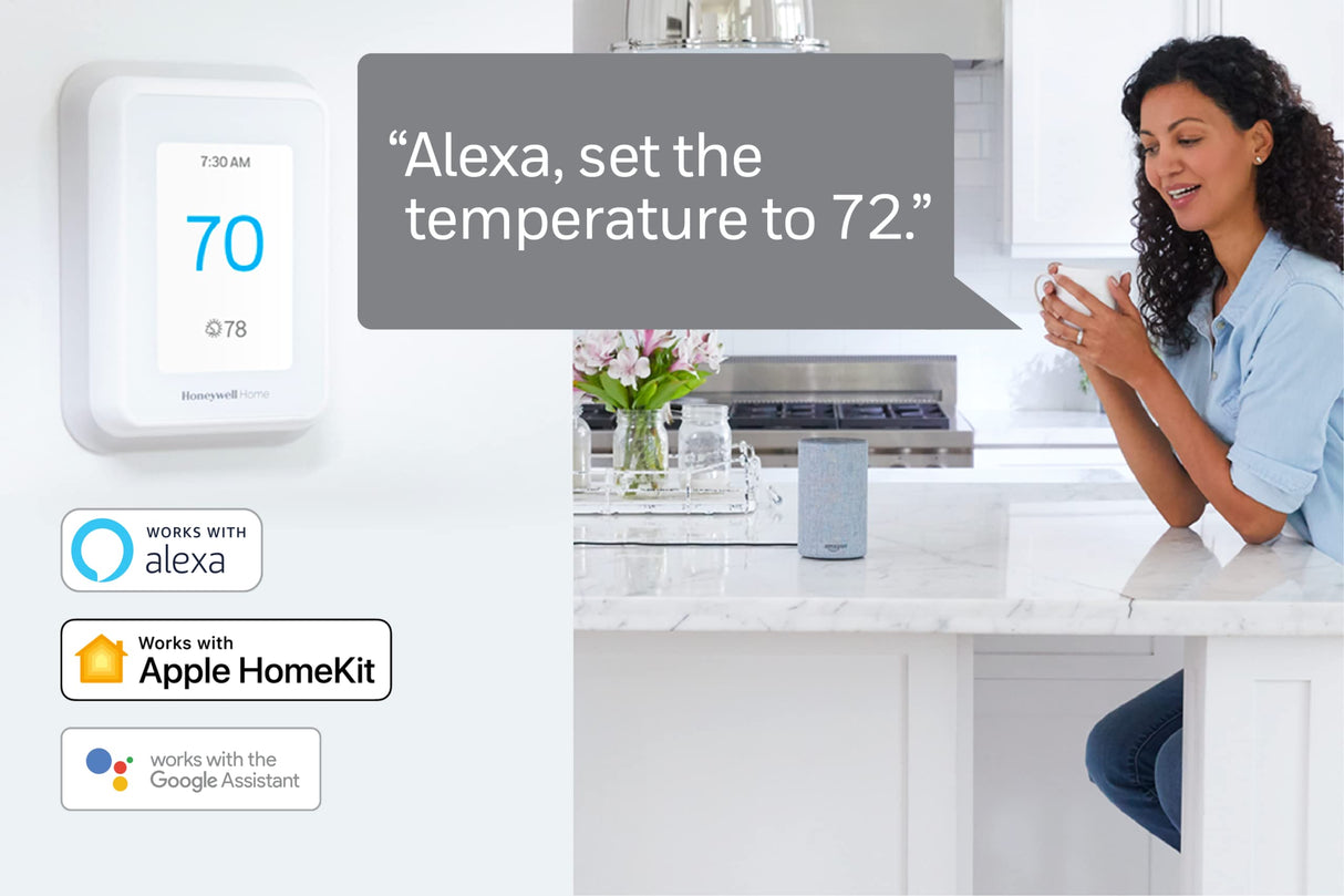Honeywell Home T9 WiFi Smart Thermostat with 1 Smart Room Sensor, Touchscreen Display, White