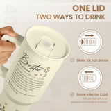 Best Friend Tumbler with Handle 40oz, Bestie Cups for Women Stainless Steel Coffee Travel Tumblers with Straw, Bestie Gifts for Female Friends BFF, Friendship Gift for Birthday Christmas Valentines